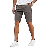 GINGTTO Mens Slim Fit Shorts 9" Inseam Stretch Chino Shorts