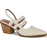 Beast Fashion Women's Strappy Heeled Shoes Block Heel Pumps Pointed Toe Heels Slingback Closed Toe Dress Wedding Shoes