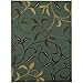 Machine Washable Floral Leaves Design Non-Slip Rubberback 8x10 Traditional Area Rug for Living Room, Bedroom, Kitchen, 7'10