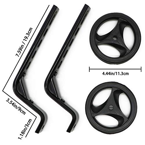 LOOYUAN Training Wheels for 12 14 16 18 20 inch Bike,Bicycle Training Wheels Heavy Duty for Kids Boy Girls Bikes,Designed with Reinforced Metal to Prevent Bending and Falling (Black)