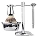 6 Piece Shaving Gift Kit - Includes Badger Hair Shaving Brush,Double Edge Safety Razor,Chrome Stand,Bowl,Shaving Soap,2 Replacement Blades