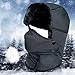 LETHMIK Winter Trapper Ushanka Hat Unisex Faux Fur Waterproof Hunting Hat with Breathable Mask Dark Blue