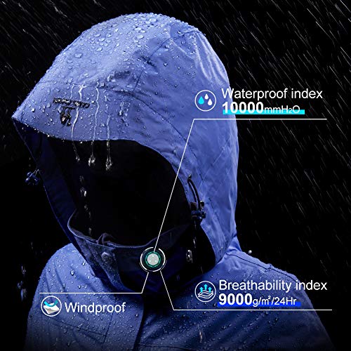 image for CAMEL CROWN Womens Waterproof Rain Jacket Lightweight Hooded Windbreak