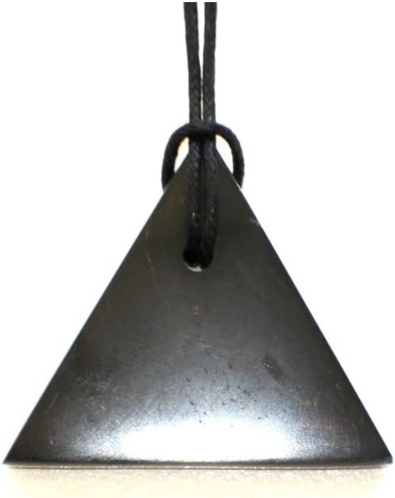 Akara Naturals - Shungite Pendant Triangle Healing Chakra Natural Precious Stone Elite Noble Russia Karelia