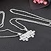 Haluoo_Jewelry Stainless Steel Puzzle Pendant Necklace,Haluoo Creative Engraved Lil Sis Big Sis Pendant Necklace 2 Pcs for Sisters Silver Fashion Ball Chain Necklace Best Gifts for Daughters (Silver)thumb 4