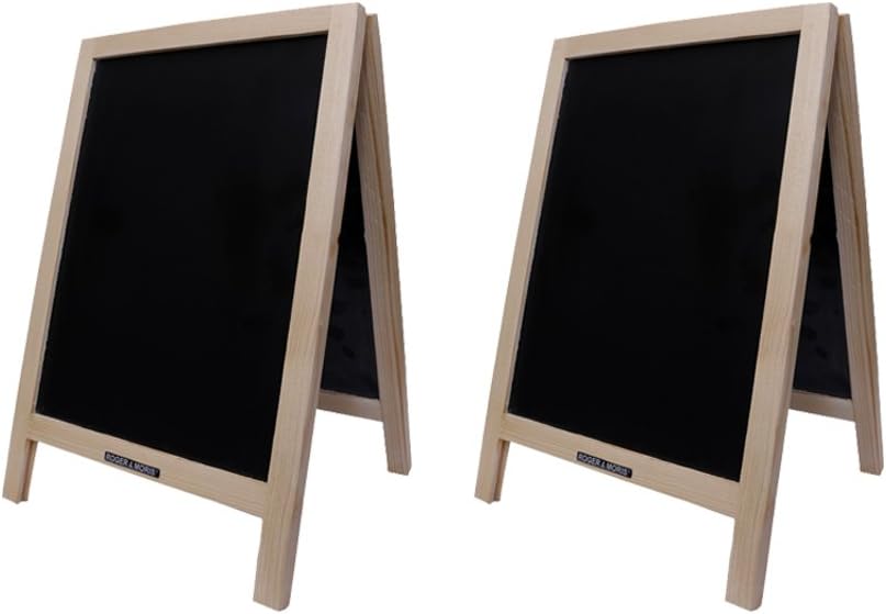 Roger & Moris Mini Black Board Double Framed Easel (9" x 6") (Set of 2)