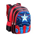 School Backpack for Boys Kids Schoolbag Student Bookbag Rucksack Waterproof Shoulder Bag Daypack with Anime Super Hero (A05, Large:16.5x12.6x5.5 in)