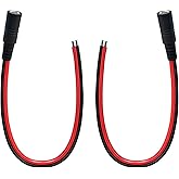 0.8FT 5.5mmx2.5mm Pigtail Cable Female 14AWG DC Maintenance Cable DC 5525 Connector for CCTV Surveillance Camera LED Strip Lights Energy Storage Power Supply Solar Panel 2pcs