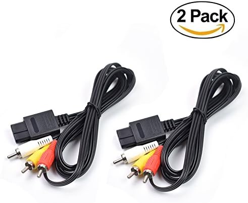 MIGOGO 6 feet N64 AV Composite Cable Compatible with Nintendo 64/Gamecube/Super Nintendo SNES (2pcs)
