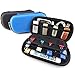 eoocvt Multifunction Big Capability USB Flash Hard Drives Case Bag for U Disk USB Drive SD Memory Card with Credit Card Slot Holder - Blue