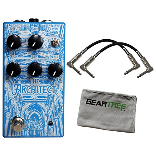 Matthews EffectsThe Architect V2 BLUE Overdrive Pedal w/ 2 Patch Cables and Pol