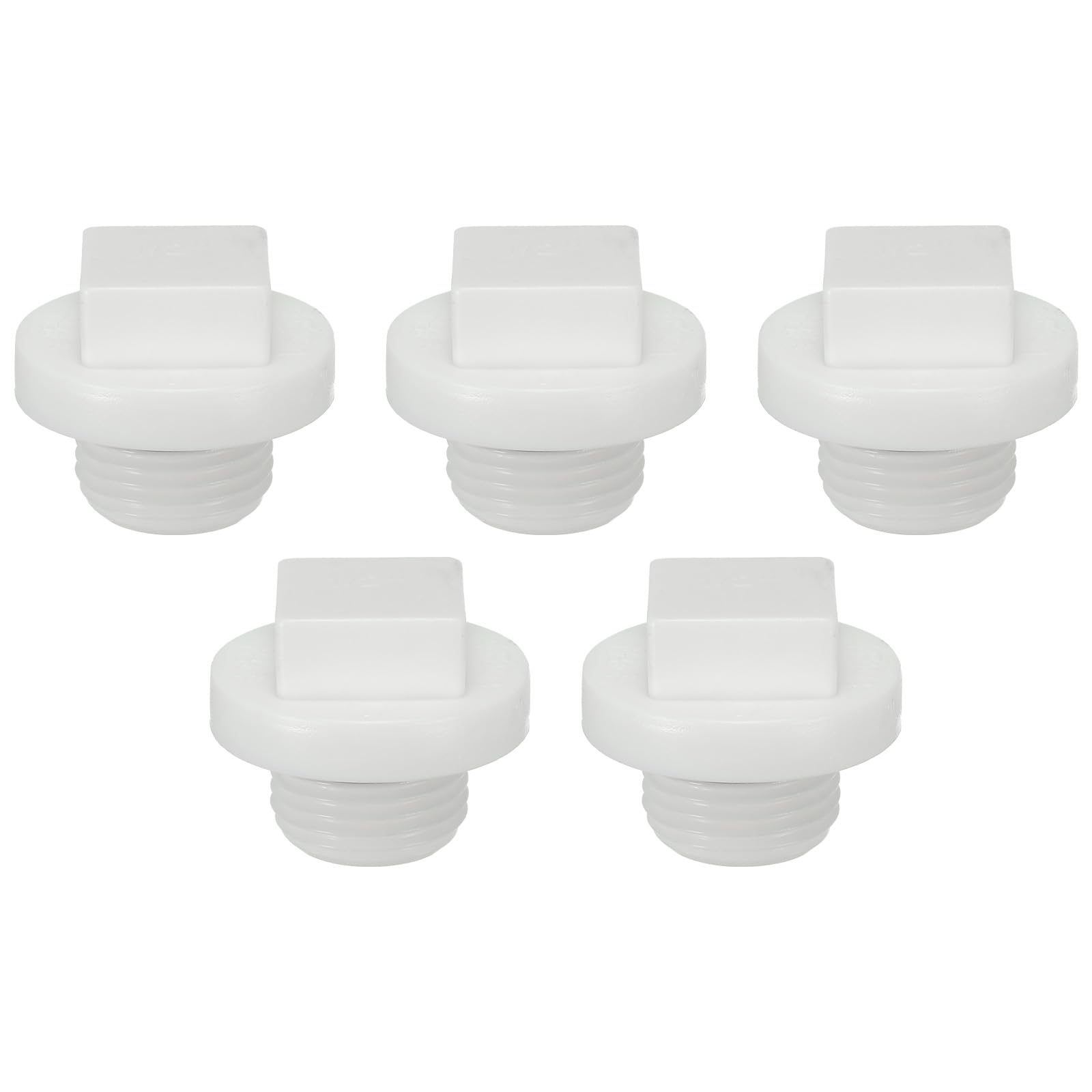 PATIKIL G1/2" Square Female Thread PPR Pipe Fitting End Cap Connector Plug, 5Pcs Garden Irrigation Water Tubing Stopper for Preventing Leakage, White