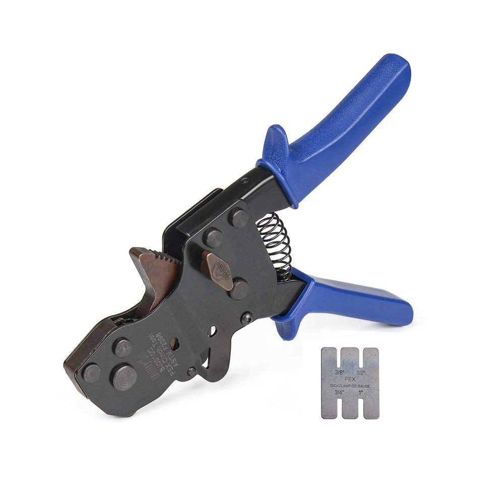 IWISS F2098 Ratchet One Hand PEX Cinch Clamp Fastening Tools for Clamping Pipe Tubing 3/8", 1/2", 3/4", 5/8" and 1" Easy Operation Stainless Steel Clamps with Holster: Industrial & Scientific