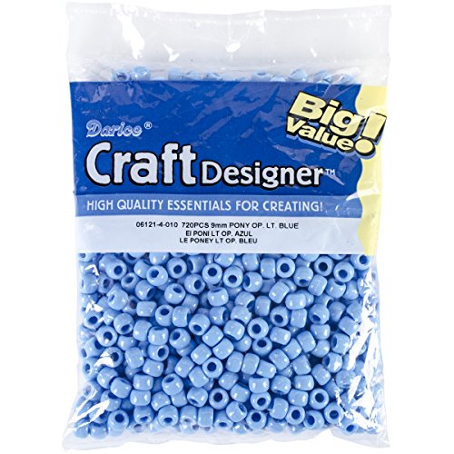 Darice Pony Beads, Light Blue