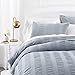 Amazon Brand – Pinzon Seersucker Duvet Cover Set - Full/Queen, Dusty Blue