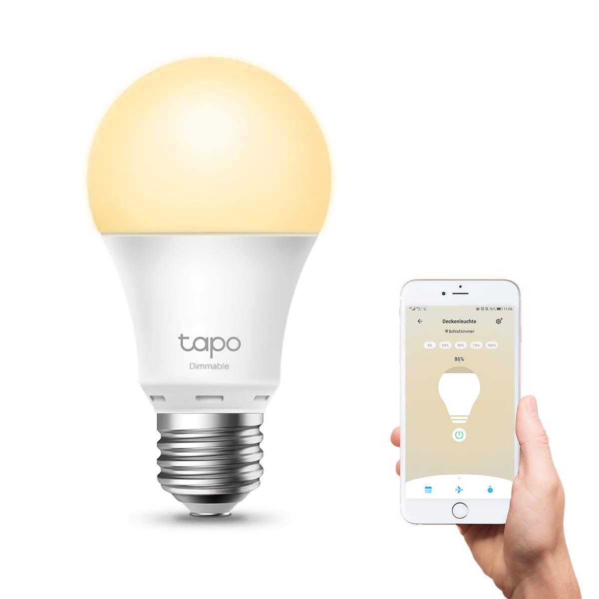 TP-Link Ampoule LED connectée Compatible Tapo L510E Wi-Fi - 8.7 W (E27) 2700K
