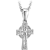 Biddy Murphy 925 Sterling Silver Celtic Cross Necklace for Women, 3/8" W x 7/8" Pendant, Fine Traditional Irish Jewelry Imported Direct from Ireland's Artisan Jewelers