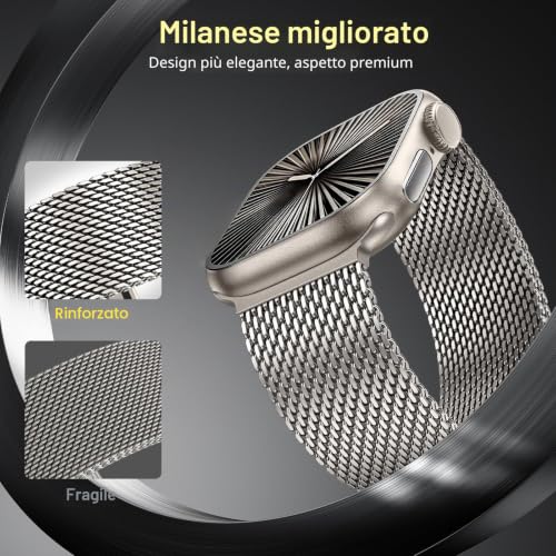 Apple Watch Ultra 3/2/1 49mm, Parachute Style Buckle, Titanium Milanese Straps for iWatch Series 11 10 9 8 7 6 5 4 Ultra SE 3 2 1, 49mm/46mm/45mm/44mm/42mm [[[Series 3/2/1)