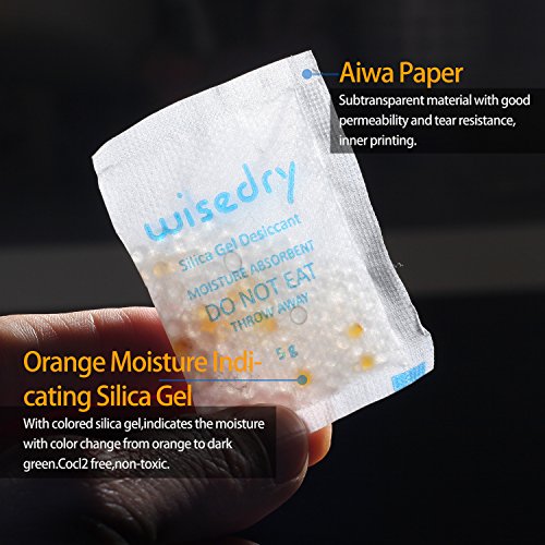 5 Gram [60 Packs] Silica Gel Packets Rechargeable Desiccant Pouches