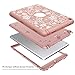 Hocase iPad 9.7 2018/2017 Case Heavy Duty Shockproof Silicone Rubber+Hard Shell Hybrid Protective Case w/ Rose Floral Print for iPad 5th/6th Generation A1893/A1954/A1822/A1823 - Rose Gold Pink