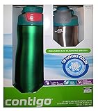 Contigo 2 Pack Vacuum-Insulated Stainless Steel Water Bottles (Green/Silver)