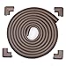 Edge Armor - 16.4 Feet of Edge Guards & 4 Pre-Taped Corner Protectors Premium Furniture Corner Safety Bumpers - Chocolate Brown