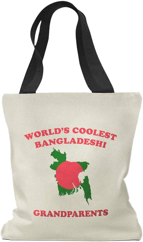Custom Canvas Tote Shopping Bag Worlds Coolest Bangladeshi Grandparents