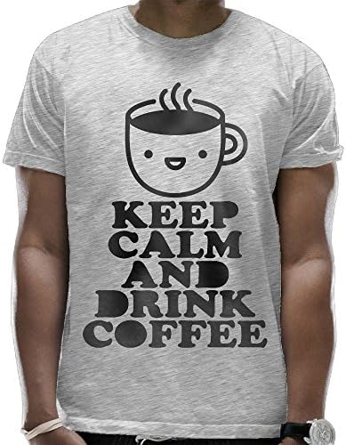 FGa2 Tshirts Keep Calm and Drink Coffee Men's Print Fashion T-Shirts Absorb Sweat Short Sleeve T-Shirts
