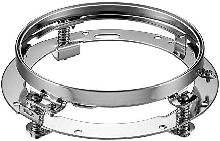 Sun Schnee 7" Inches LED Headlight Mounting Bracket Ring for Harley Davidson Wrangler Jeep Motorcycle Stainless Steel Round 1PCS Silver