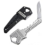 Fixxxer Key Knife - Concealed Knife for Key-Chain or Pocket with Safety Locking Feature (Silver)