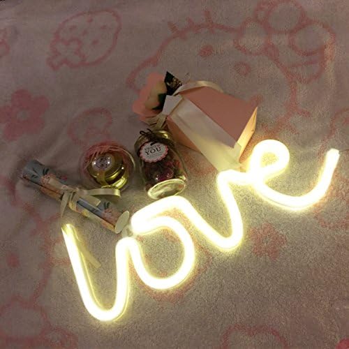 LUCKIEY Neon Lights,LED LOVE Neon Art Decorative Lights Wall Decor for Girls Bedroom House Bar,Night light for Christmas,Birthday,Valentine's gift,Wedding Party Decor (Warm white)