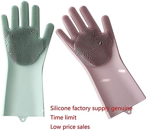 Time Limit Low Price 1 Pair Magic Silicone Scrubber Rubber Cleaning Gloves Dusting Dish Washing Pet Grooming Hair Car Insulated Random Color 1 Pair