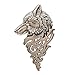 Potelin Men Retro Brooches&Pins Wolf's Head Pattern Hollow Out Exquisite Lapel Pins