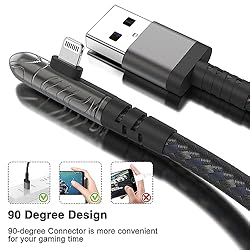 90 Degree iPhone Charger Cable 6ft, MFi Certified