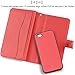 iPhone 5s Case,iPhone SE Case,iPhone 5 Case,by Ailun,Two-in-One PU Leather Wallet Case,Magnetic Detachable TPU Back Cover&Multiple Card Slots Cash Compartment,Wrist Strap[Red]