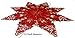 EcoSol Designs - Embroidered Small Tablecloth Topper, Elegant Table Throw Centerpiece for Round or Square Table, Ideal for Events, Holiday Season and More, Red/Gold Christmas Star, 34