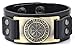 Dawapara Vintage Nordic Viking Rune Vegvisir Compass Charm Cuff Bracelet for Men/Women Gift Jewelry (Black Wristband Antique Bronze)