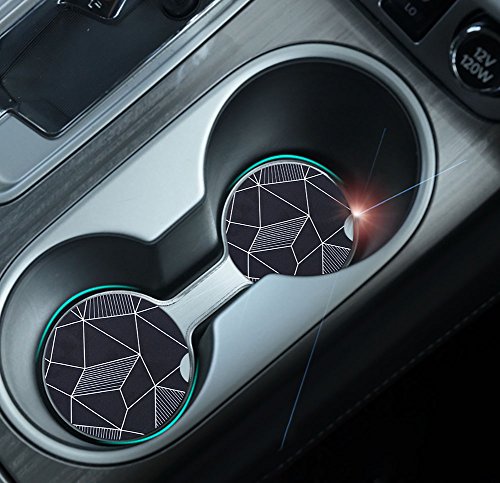 Car Coasters Pack of 2, Small 2.56" Stone Car Cupholder Absorbent Coaster Set for Women Men Drink Cup Holder Coasters (Spider Web)