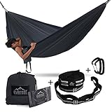Camping Hammock - Everest | Double Outdoor Hammocks Carabiners & Tree Saver Straps Parachute Ripstop Diamond Weave Nylon Lightweight Portable Hiking, Backpacking & Travel
