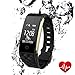 Fitness Tracker Bluetooth Watch Bracelet – Luxsure Waterproof Activity Monitors Heart Rate Sleep Health Tracker Step Counter Notification Alerts Smart Wristband for IOS/Android Smartphones (Black)