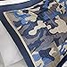 Reversible Teen Boys Kids Blue Camo Print Coverlet Bedding Set with Pillow (Full/Queen) Includes Cross Scented Candle Tarts