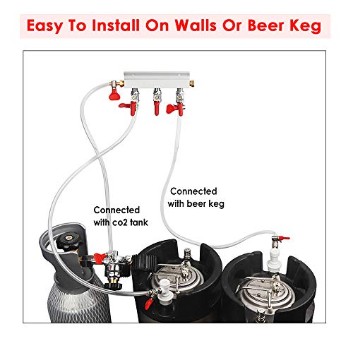 image for Suteck 3-Way Gas Manifold CO2 Distributor Manifold 5/16 inch Barb/Stem