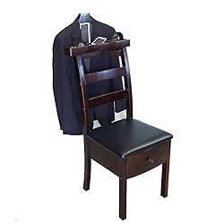 Chair Valet With Drawer Wooden Suit Valet Stand