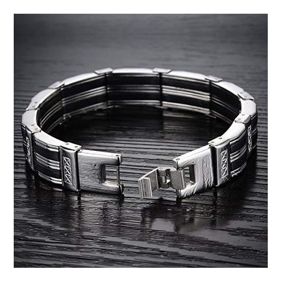 Pulsera Oidea de cadena de bicicleta para hombre, de acero inoxidable, 13 mm de ancho, para el motorista, pulsera gruesa de muñeca izquierda de eslabones, pulida, color negro, plata y oro - Imagen 5