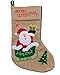 Zilo Novelties Burlap Christmas Stockings, Large Burlap Stockings for Christmas with Snowman, Reindeer & Santa (3)