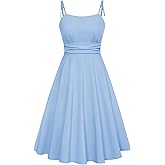 Belle Poque 2026 Summer Dress for Women Spaghetti Strap Flowy Midi Beach Sundress Vintage Wedding Guest Cocktail Dress
