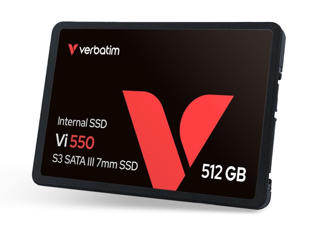 Verbatim Vi550 S3 SSD - SSD Interne 512Gb - Solid State Drive - 2.5'' Interface Sata III - Disque Dur Interne SSD Technologie 3D Nand - SSD 512Gb Haute Performance - 560Mb/S - Noir
