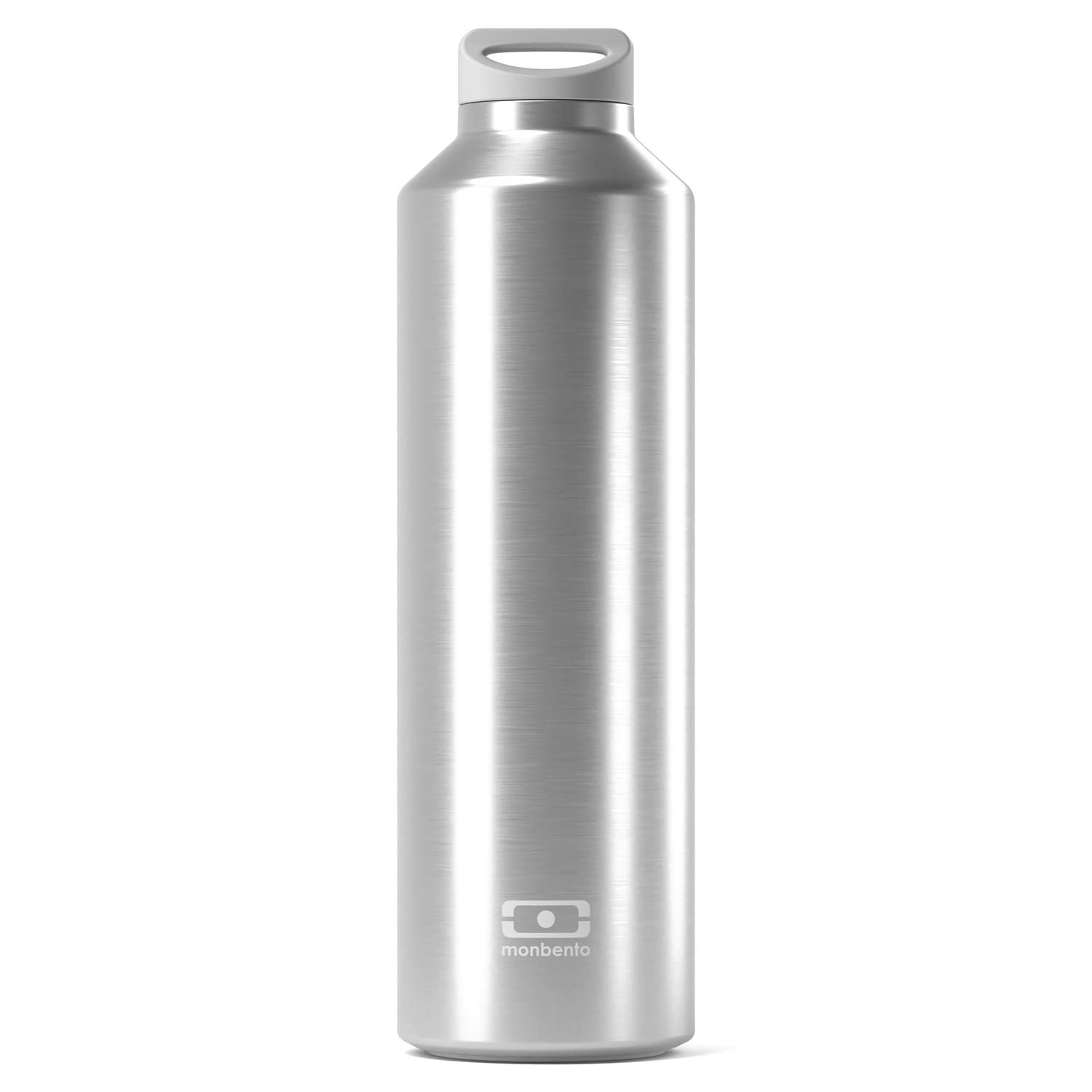MONBENTO - Insulated Water Bottle MB Steel Silver 500ml - Stainless Steel - Leakproof - Infuser - Beverage Hot/Cold for Up to 12 Hours - Ideal for Tea, Coffee - BPA Free - Food Grade Safe - Silver
