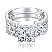 BONLAVIE Wedding Engagement Rings Bridal Set for Women 925 Sterling Silver CZ Past Present Future