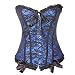Hot Sale!!Woaills S-6XL Womens Floral Black Lace Trim Corset Overbust Waist Cincher Bustier (M, Blue)